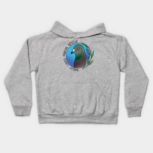 Great Lakes Pigeon Rescue Logo - Black Letters Kids Hoodie